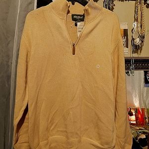 Eddie Bauer half zip gold/yellow sweater M 🆕